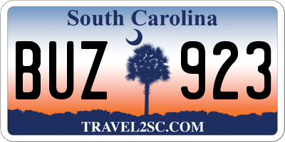 SC license plate BUZ923