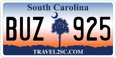 SC license plate BUZ925