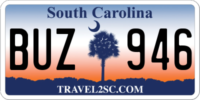 SC license plate BUZ946