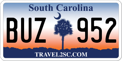 SC license plate BUZ952