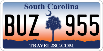 SC license plate BUZ955