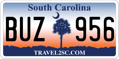 SC license plate BUZ956