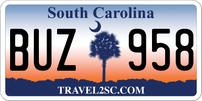 SC license plate BUZ958