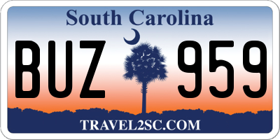 SC license plate BUZ959