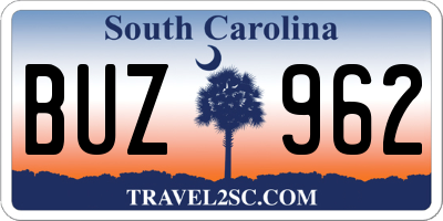 SC license plate BUZ962