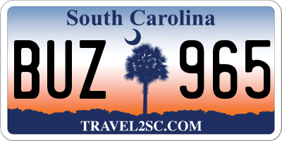 SC license plate BUZ965