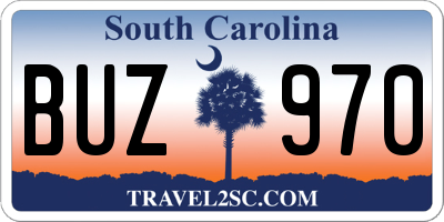 SC license plate BUZ970