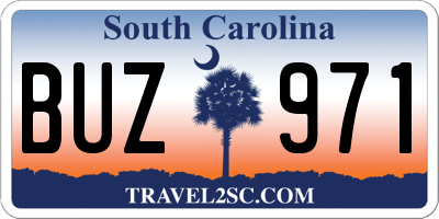 SC license plate BUZ971