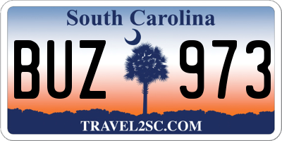 SC license plate BUZ973