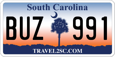 SC license plate BUZ991