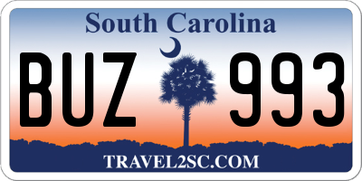 SC license plate BUZ993