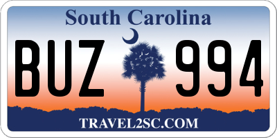 SC license plate BUZ994
