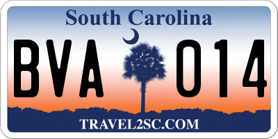 SC license plate BVA014