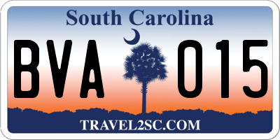 SC license plate BVA015