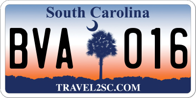 SC license plate BVA016