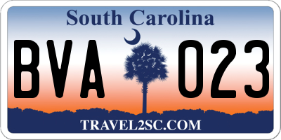 SC license plate BVA023