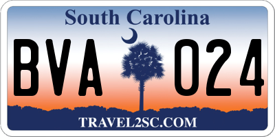 SC license plate BVA024