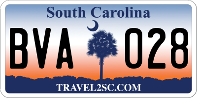 SC license plate BVA028