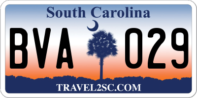 SC license plate BVA029
