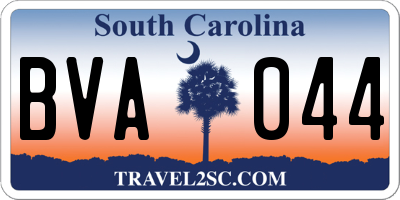 SC license plate BVA044