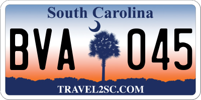 SC license plate BVA045