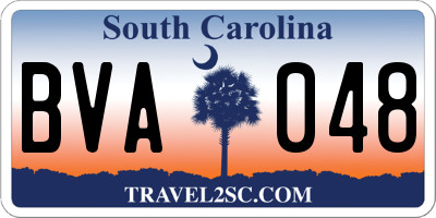 SC license plate BVA048
