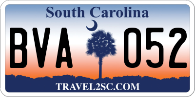 SC license plate BVA052
