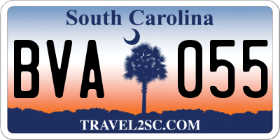 SC license plate BVA055