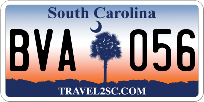 SC license plate BVA056