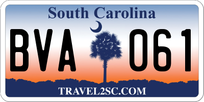 SC license plate BVA061