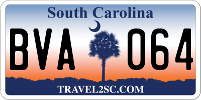 SC license plate BVA064