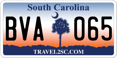 SC license plate BVA065