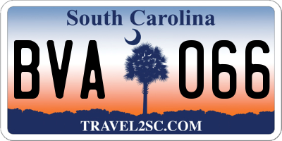 SC license plate BVA066