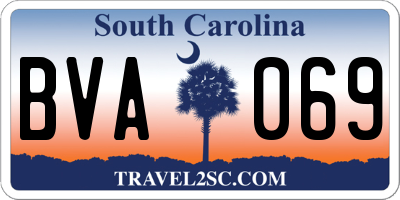 SC license plate BVA069