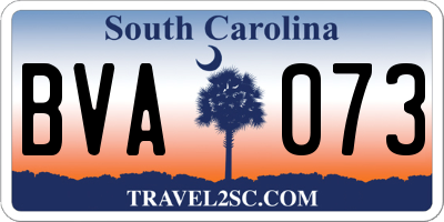 SC license plate BVA073