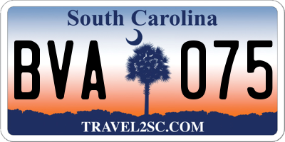SC license plate BVA075