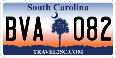 SC license plate BVA082