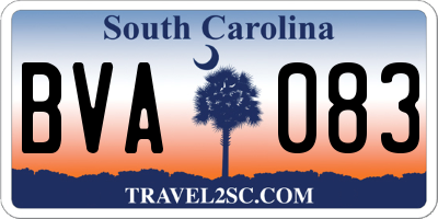 SC license plate BVA083