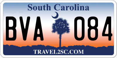 SC license plate BVA084