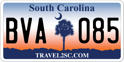 SC license plate BVA085