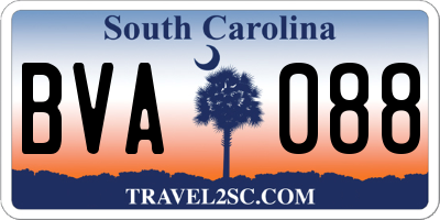 SC license plate BVA088