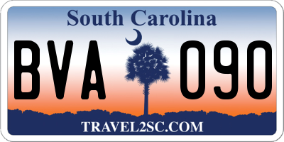 SC license plate BVA090