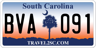 SC license plate BVA091