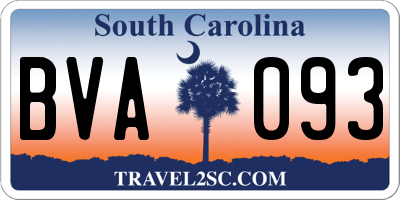SC license plate BVA093