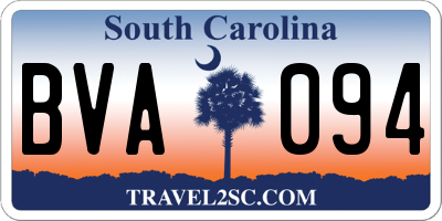 SC license plate BVA094