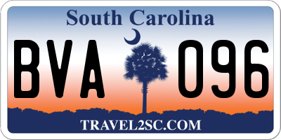SC license plate BVA096