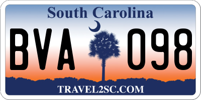 SC license plate BVA098
