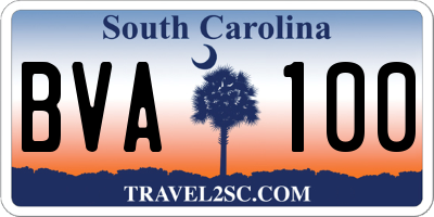 SC license plate BVA100