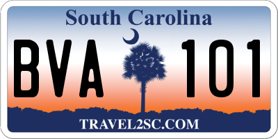 SC license plate BVA101