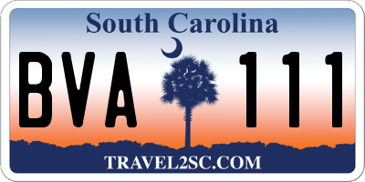 SC license plate BVA111